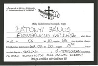Elhunyt Zátonyi János evangélikus lelkész